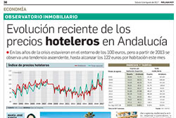Evolución reciente de los precios hoteleros en Andalucía